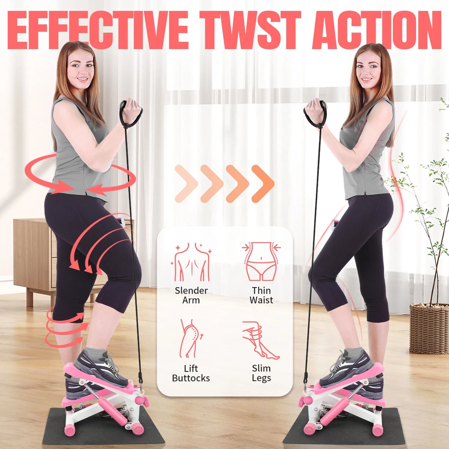 Get Fit at Home with the Ubesgoo Mini Air Aerobic Stepper! 🏋️♀️💪 LCD Display & Resistance Bands Included! #FitnessGoals #HomeWorkout