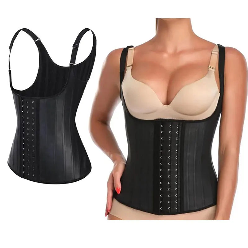 Sculpt Your Silhouette: Women's Steel Boned Latex Underbust Corset for Ultimate Waist Training & Workout Support! 💪✨