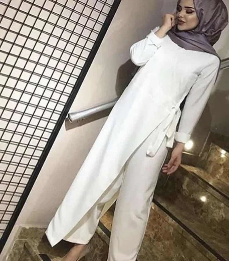 Abayas for Women Dubai Abaya Turkey Muslim Set Jumpsuit Outwear Hijab Wrap Dress Robe Longue Femme Kaftan Islamic Clothing Jurk