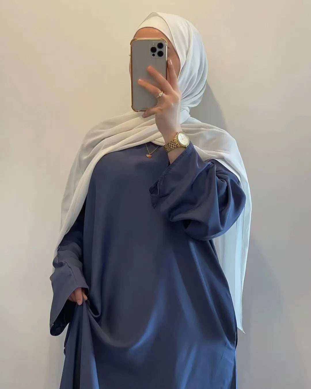 2023 Fashion Satin Sliky Djellaba Muslim Dress Dubai Full Length Flare Sleeve Soft Shiny Abaya Dubai Turkey Abaya Hijab