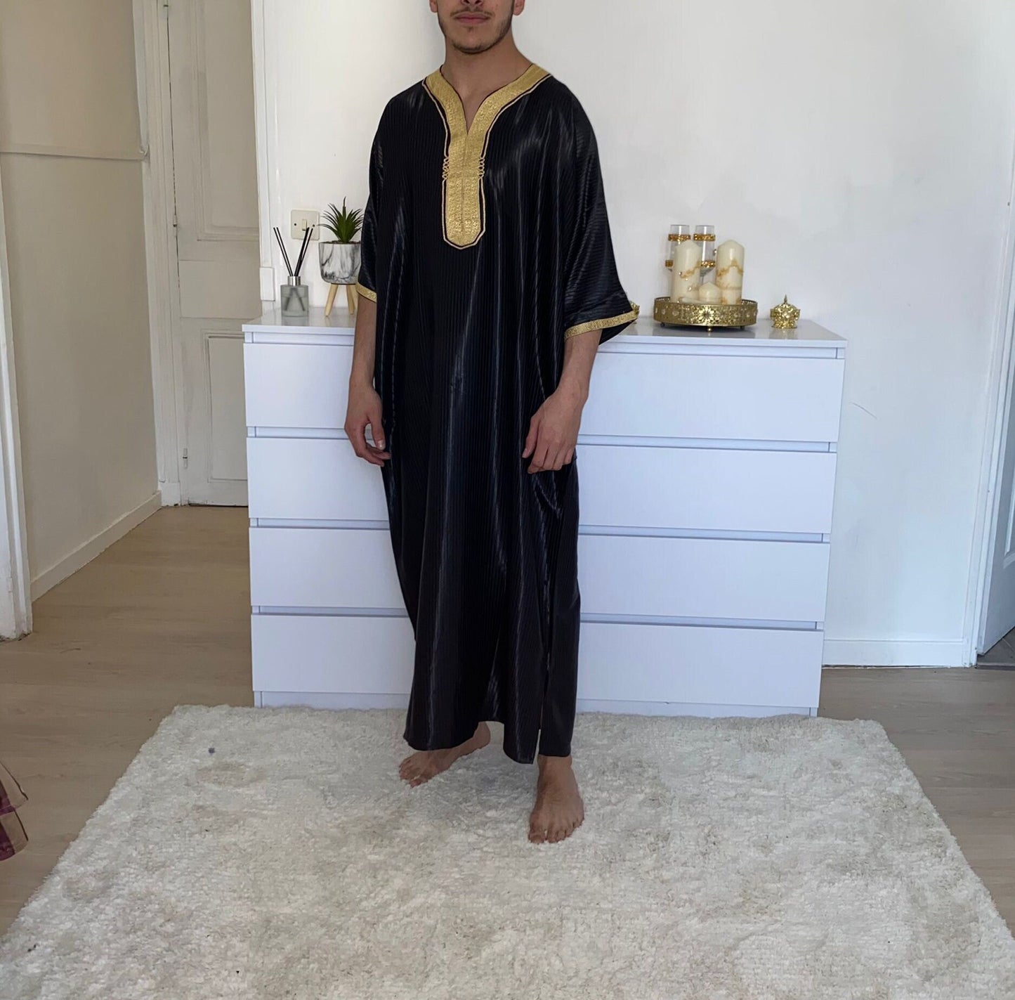 Qamis Man, Djellaba, Jellabilla, Man Aid Outfit, Eid Mubarak, Oriental Dress Man, Traditional Abaya Morocco Ceremony Hlal Marriage