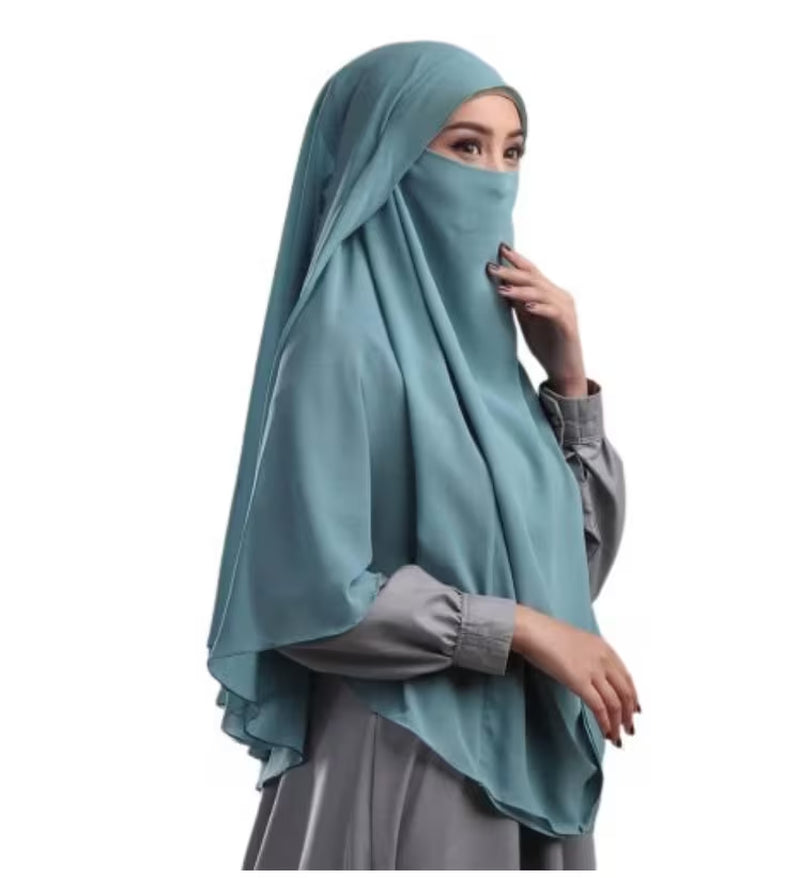 2 in 1 Niqab Khimar