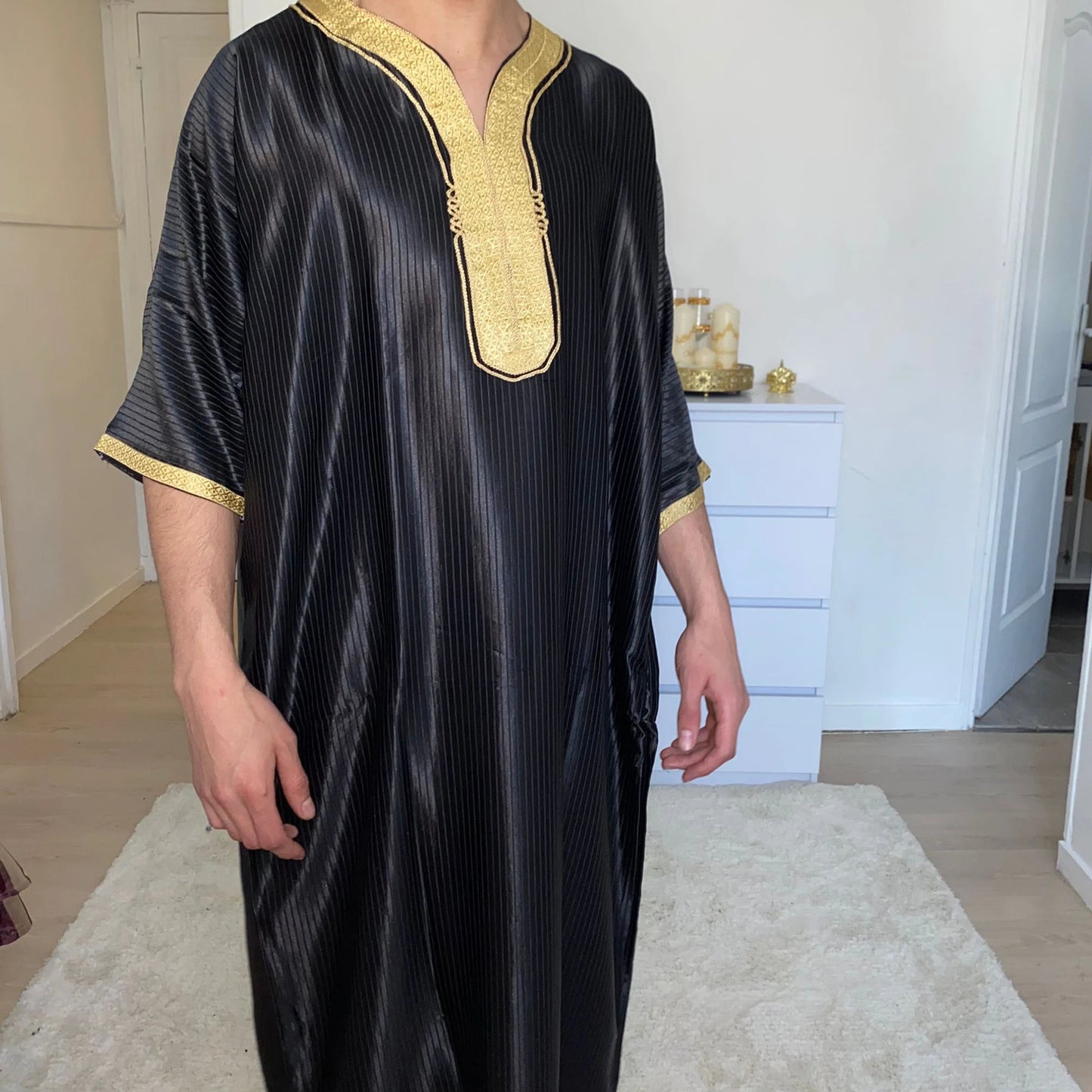 Qamis Man, Djellaba, Jellabilla, Man Aid Outfit, Eid Mubarak, Oriental Dress Man, Traditional Abaya Morocco Ceremony Hlal Marriage